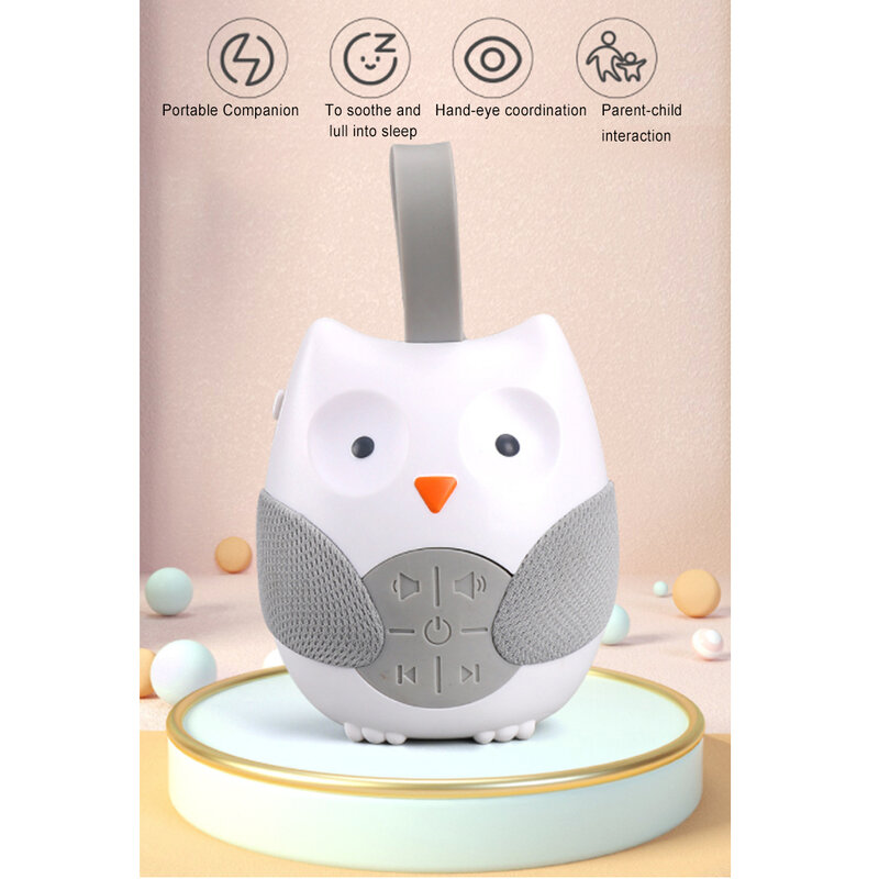 Gufo Baby Musical Player Sleeping Noise Machine Toddlers giocattoli interattivi cinturino in Silicone Cartoon Early Education Gift