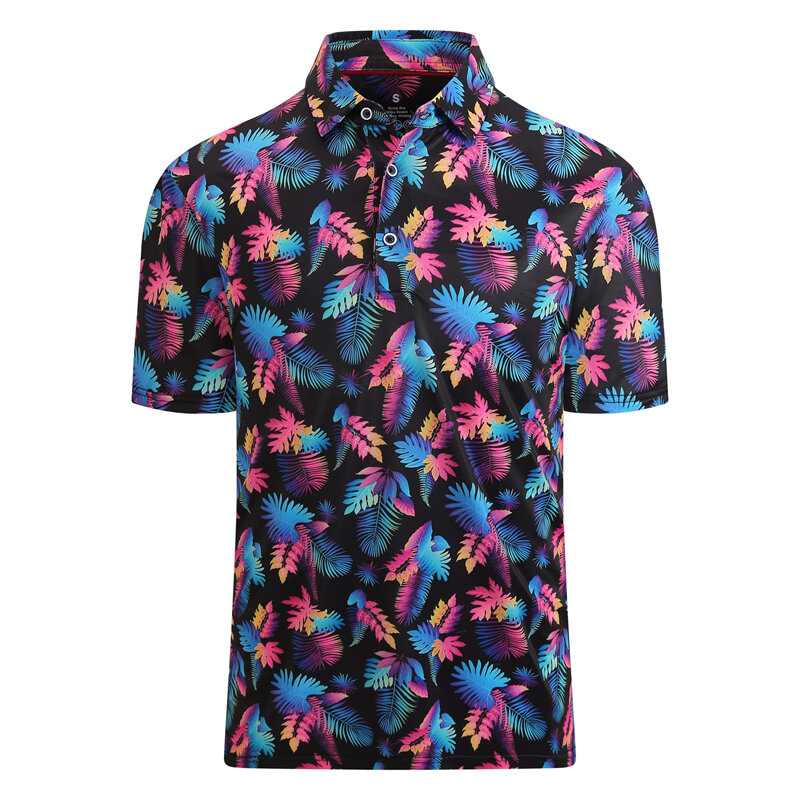 Hawaii kaus Polo pria kaus Golf lengan pendek gambar hewan 3d kaus Polo desainer jalanan Fashion kualitas tinggi pakaian pria