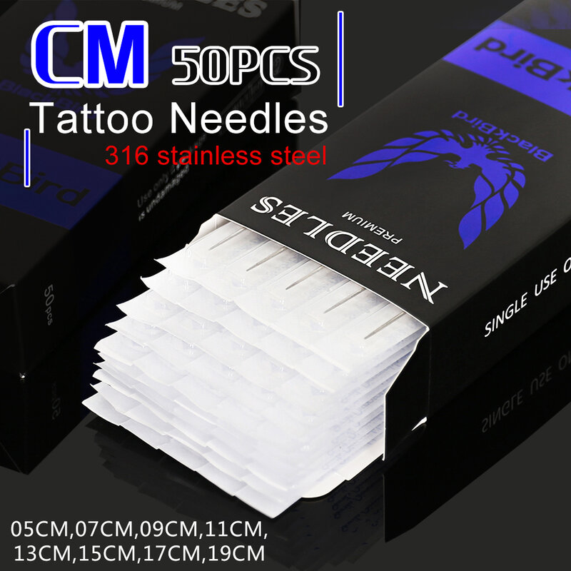 Agujas desechables de acero para tatuaje, agujas de tatuaje de alta calidad, esterilizador, delineador redondo y curvado, 50 piezas, RL, envío