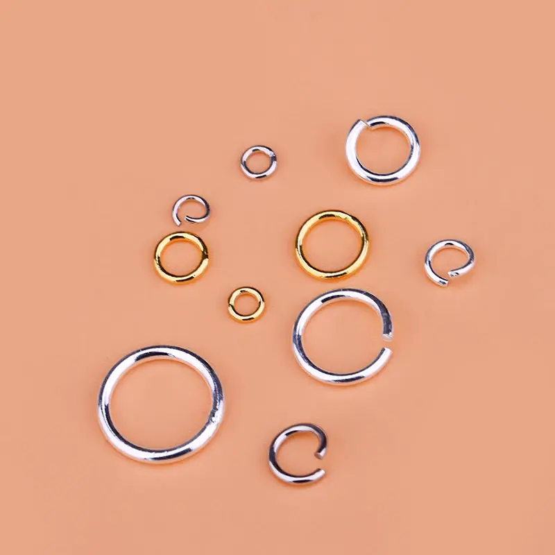 10PCS accessori in argento Sterling 925 anello aperto anello di collegamento anello aperto, collana braccialetto fai da te fatta a mano anello chiuso dal vivo