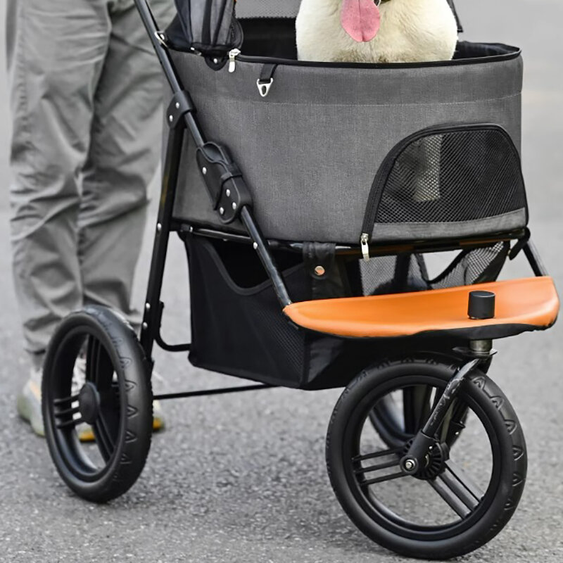 Carrinho de estimação dobrável com rodas, carrinho leve para cães pequenos, companheiro Animal Dog Cart, Novo