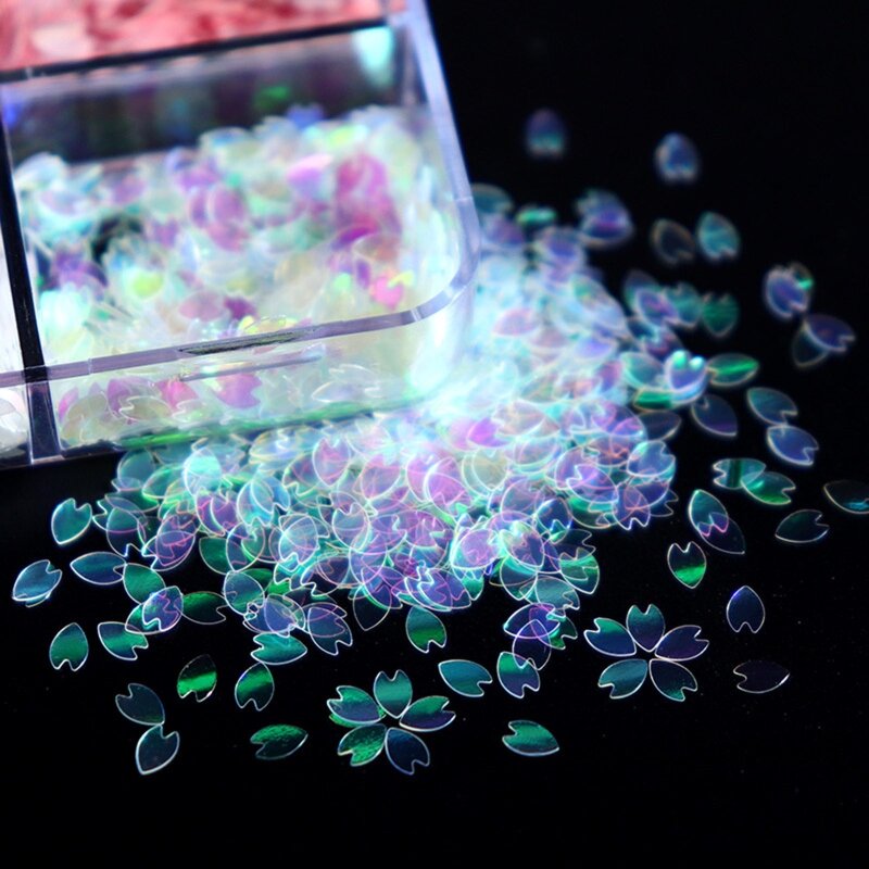 Art Glitter 3D Sequins Glitter Cherry Blossom Flower Flakes Supplies Decoration DIY Accessories