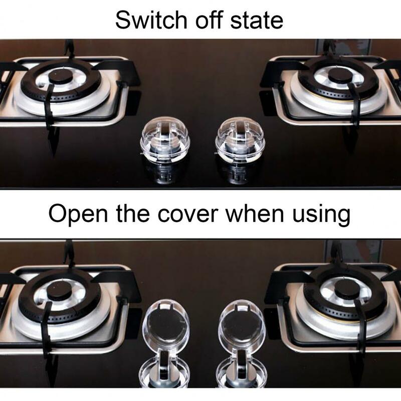 Coperture per pomelli del Gas senza perforazione pulsante di apertura Design antideforme moderne coperture per fornelli di sicurezza da cucina a prova di bambino