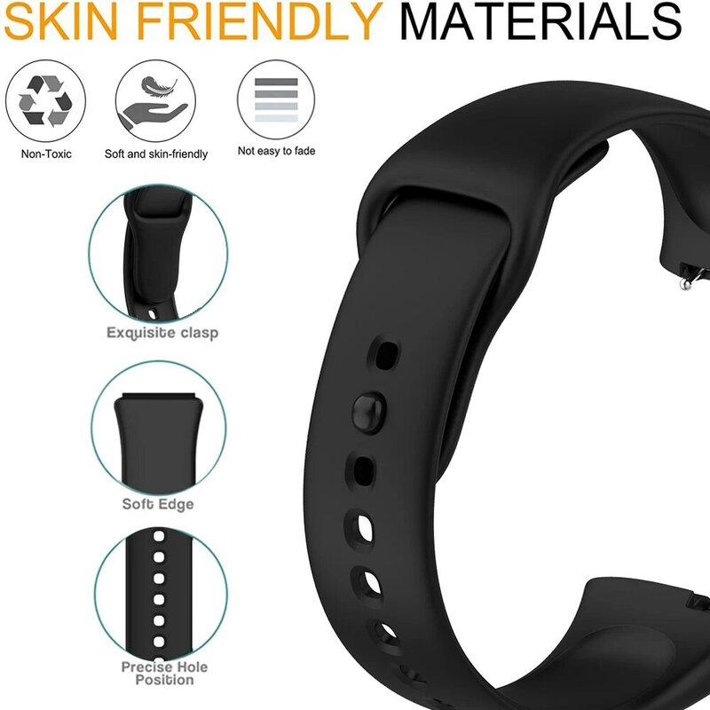 Correa de silicona suave para Redmi Watch 3, accesorios de correa activa, correa de reloj de repuesto inteligente y funda protectora de pantalla, pulsera