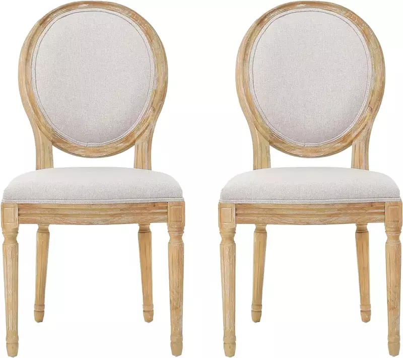 Phinnaeus-Polyester Beige Cadeira De Jantar, Conjunto de 2, 2 Pcs Set