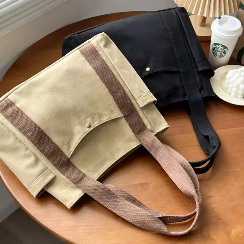 女性のための小さなキャンバスのハンドバッグ,ファッショナブルで実用的なハンドバッグ,大容量,財布とハンドバッグ