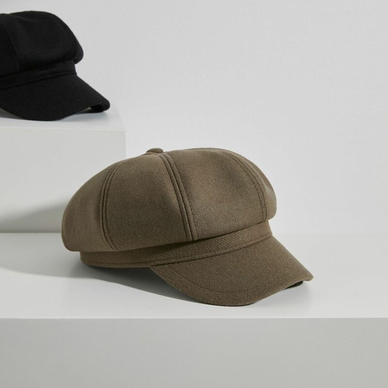 Topi baret wol untuk wanita, topi baret wol MCL * musim gugur dan musim dingin, topi labu hangat kasual, topi baret serbaguna untuk wanita