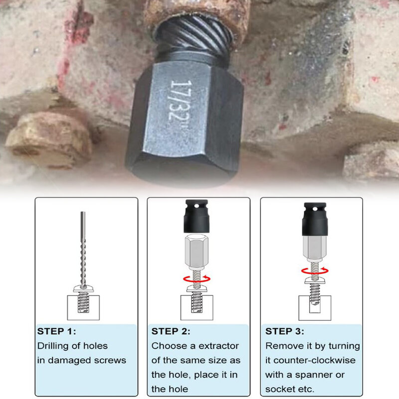 Damaged Screw Extractor Works with Most Drill Quick & Efficiency Extractor for Removal of Broken Bolts