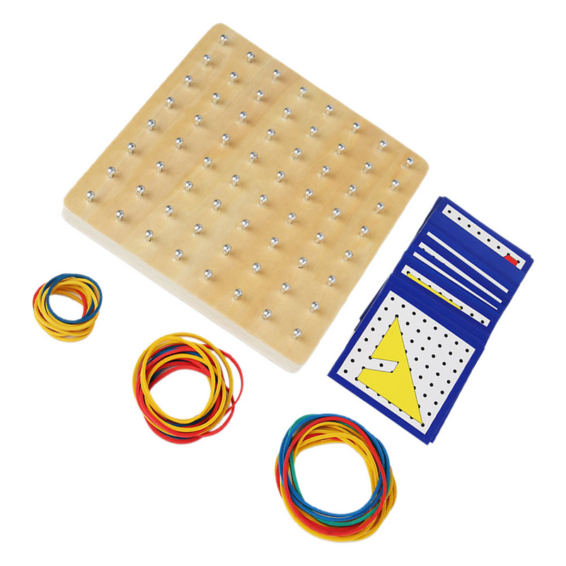 Of Kids Peg Board Geometry Geoboard Puzzle Board Geometryczna edukacja matematyczna Tablica zabawkowa z markerami dla