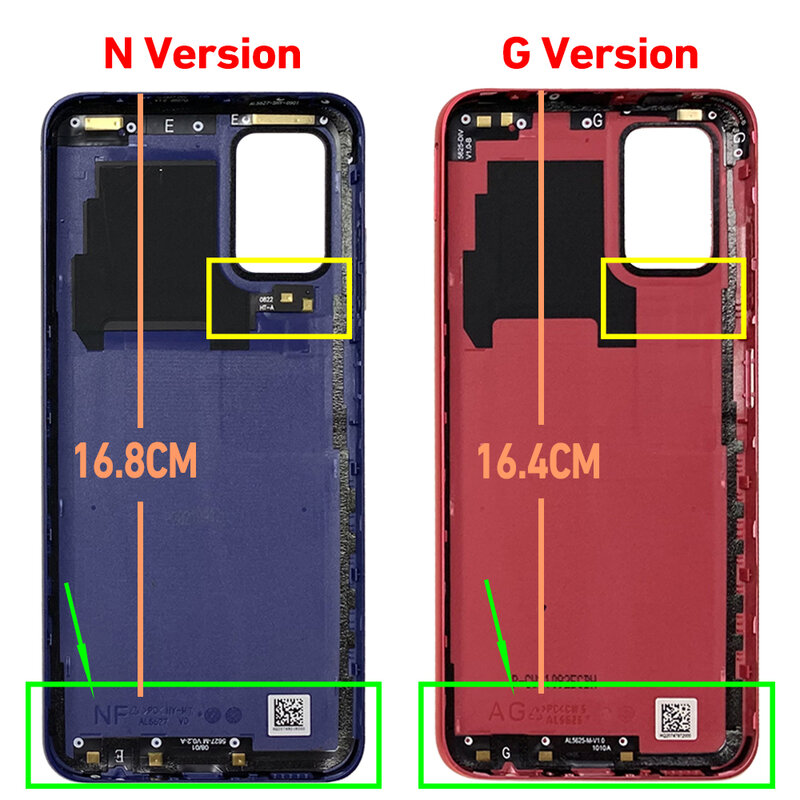 Задняя крышка батарейного отсека для Samsung Galaxy A03S, задний корпус, запасные части для Samsung A03S A037F A037 A037U, Крышка батарейного отсека
