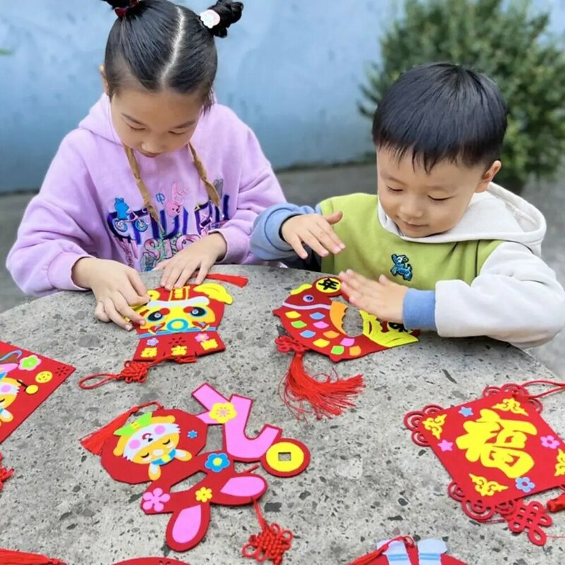 Handwerk chinesischen Stil Dekoration Anhänger DIY Spielzeug Cartoon Frühling Festival Dekoration Layout Requisiten mit hängenden Seil