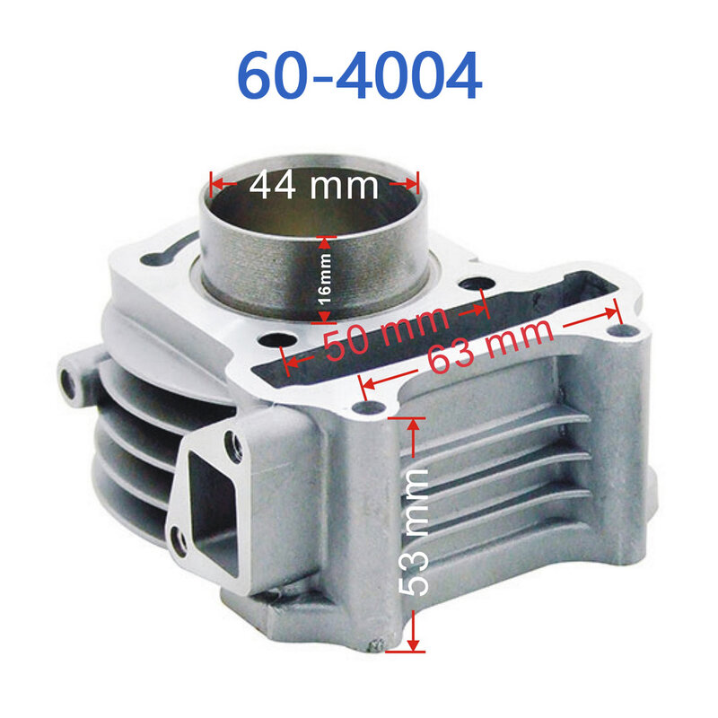 60-4004 GY6 60cc Cylinder Block (44mm) For GY6 50cc 4 Stroke Chinese Scooter Moped 1P39QMB Engine