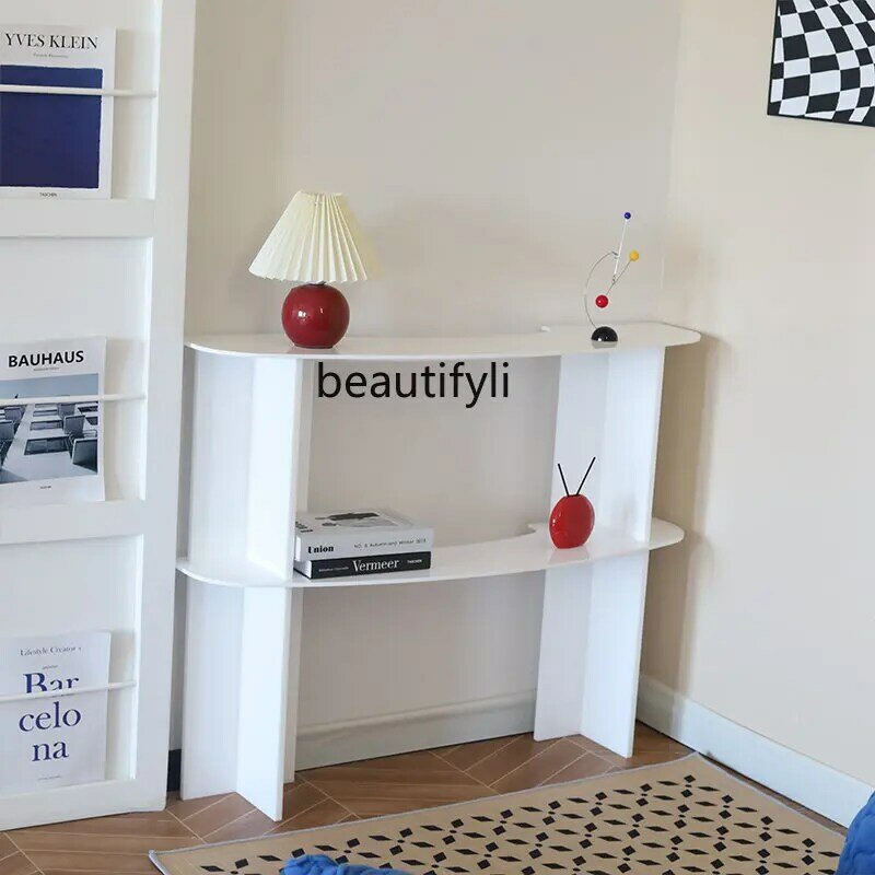 Mesa de pasillo de pared multicapa para el hogar, estante de almacenamiento Simple y creativo, acrílico, yj