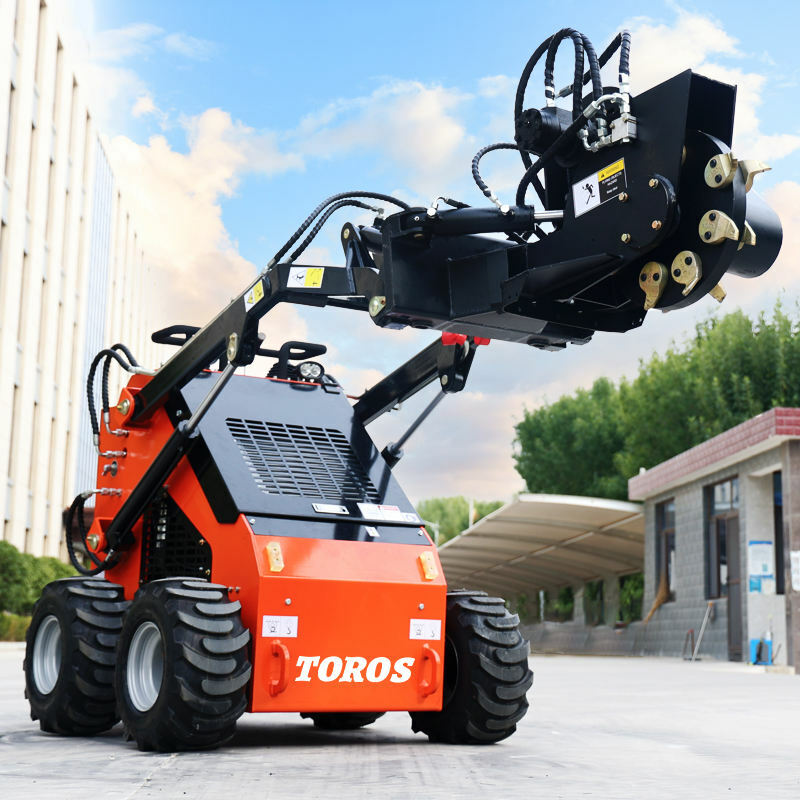 Customized Factory Directly Sale Skid Steer Loader With Bucket Mixer Attachment Cheap Price CE EPA Engine  Mini Loaders