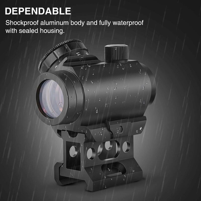 2MOA kolimator Red Dot celownik odruchowy 1x20mm wodoodporny, odporny na wstrząsy i przeciwmgielny luneta z mocowaniem pionowym 1 cal