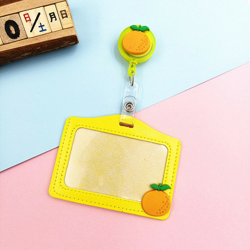 Cartoon Retractable Badge Reel With Nurse PU ID Business Credit Card Work Card Badge Holder Office Student Card Cover Holder Bag