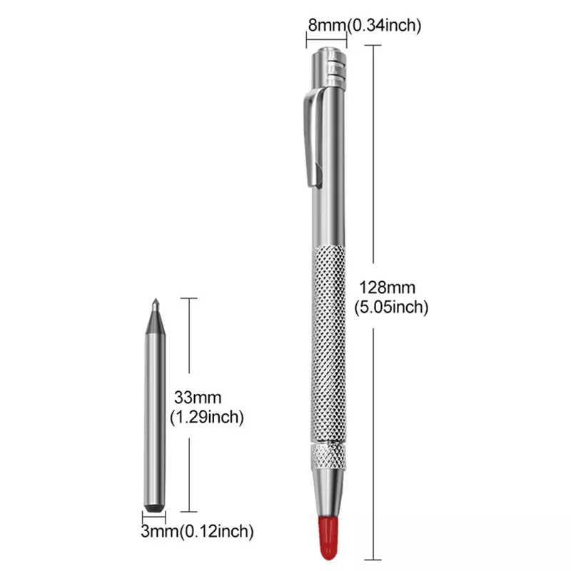 11PCS Tungsten Carbide Tip Scriber Engraving Pen Marking Tip For Glass Ceramic Shell Metal Construction Marking Tools