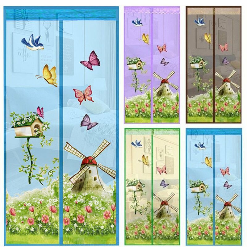 100*210CM Curtain Tool-free Magnetic Mosquito Net Anti Bug Fly Door Curtains Mesh Automatic Closing Magic Door Screen New 2023