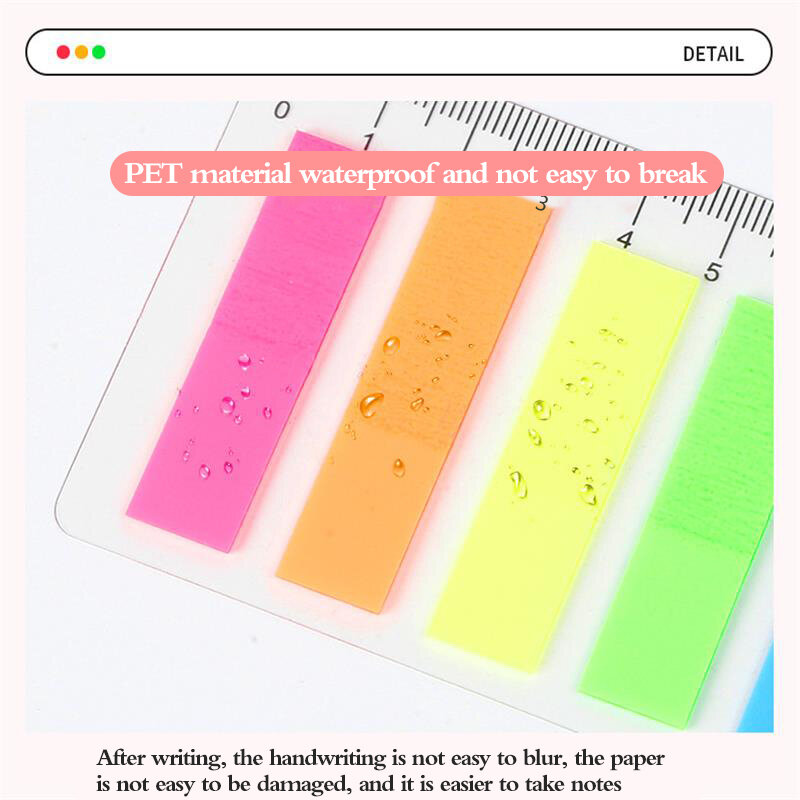 125pcs/set Morandi Transparent Fluorescent Index Tabs PET Arrow Flags Sticky Note For Page Marker Planner Stickers Office School