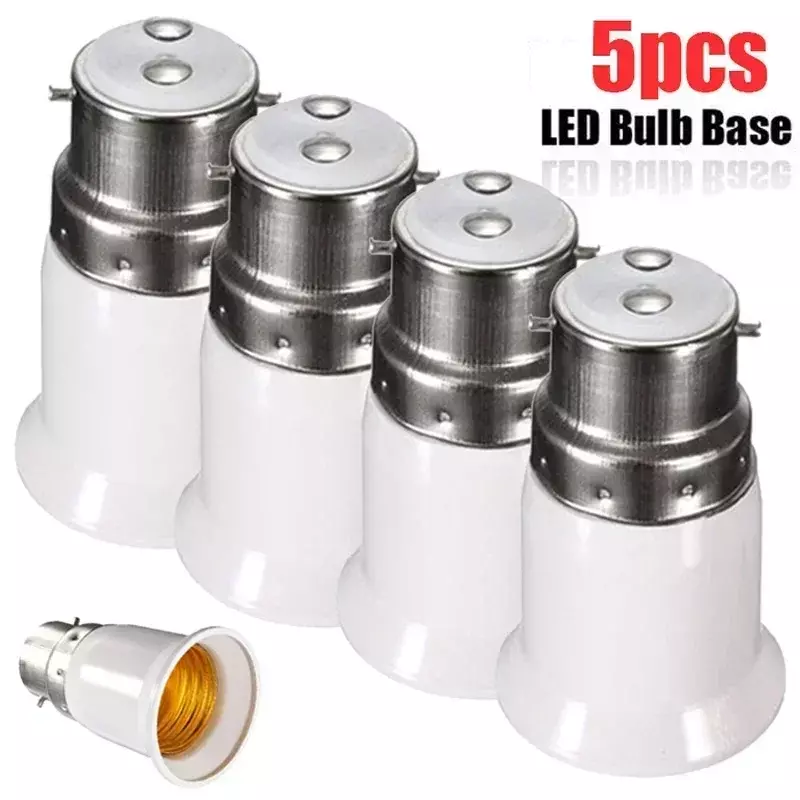 램프 소켓 컨버터 LED 전구 베이스 변환 거치대 컨버터, B22-E27 소켓 라이트 어댑터 전구 홀더, 1 개, 5 개