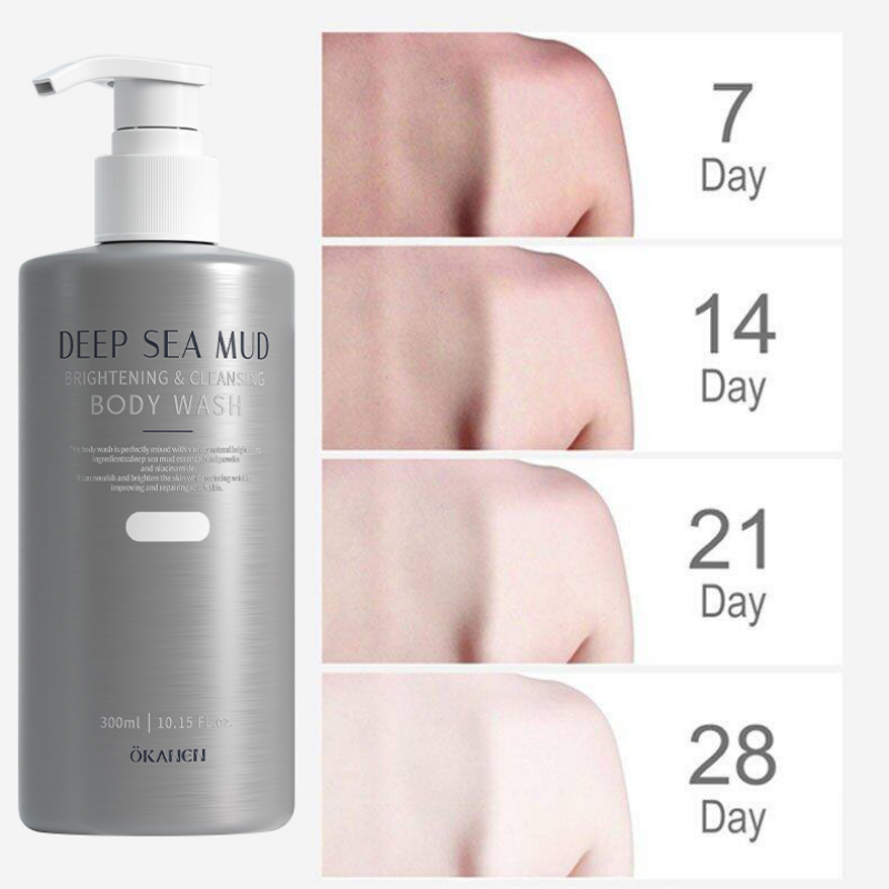 Fast Whitening Deep Sea Mud Brighteing Body Wash Clean Skin Moisturizing Perfume Lasting Fragrance Exfoliating Shower Gels