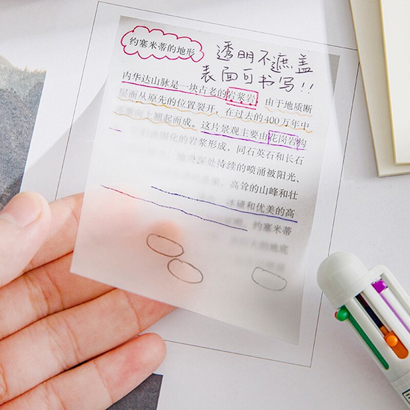 Transparent Sticky Notes with Scrapes Stickers Sticky Simple and High-value Note Paper for Student Office Stationery