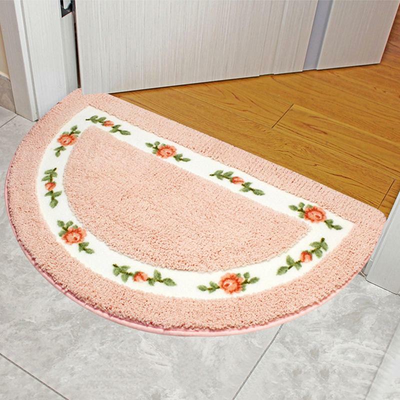 Alfombras de área de flores rosas, alfombrillas de baño de flores hermosas, alfombra de baño suave peluda absorbente para inodoro, Alfombra de ducha de baño, Alfombra de cocina
