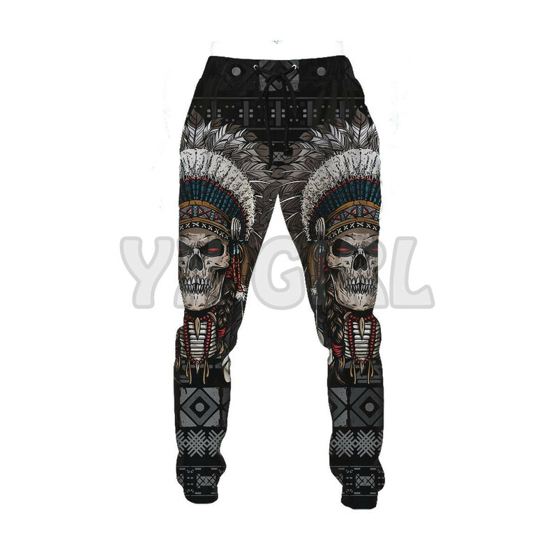 Native Skull Sweatpants 3D Printed Casual Men Jogging Trousers New Streetwear Autumn Loose Sports Pants