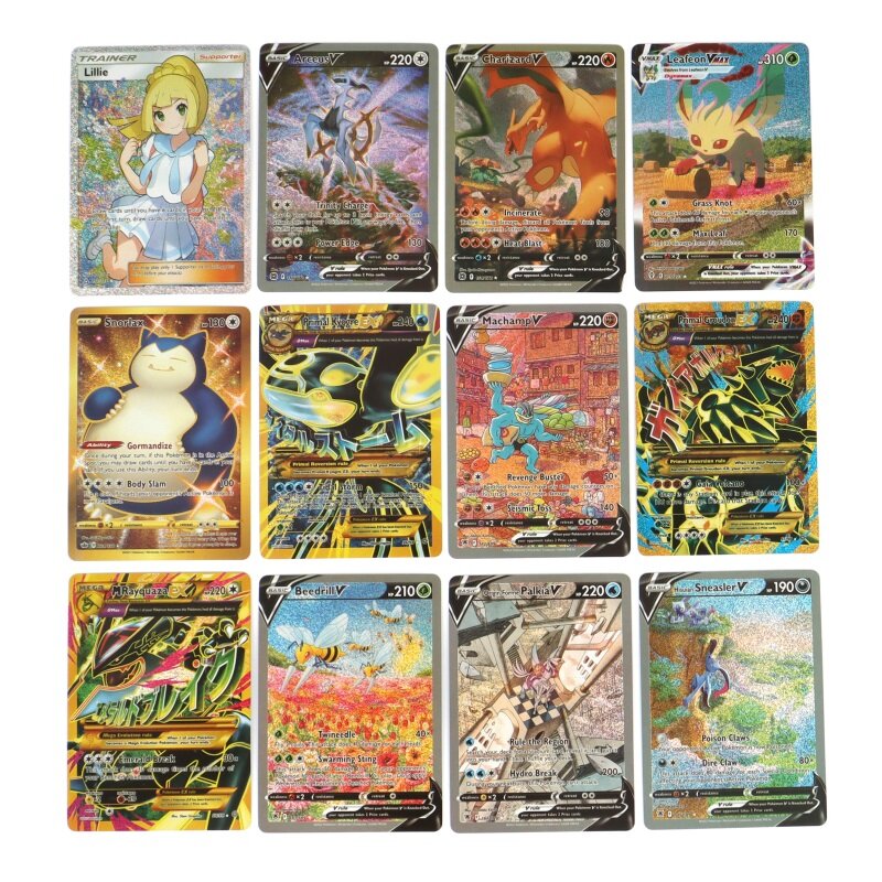 60-100 шт., голографические карты Pokemon EX Vstar Vmax GX