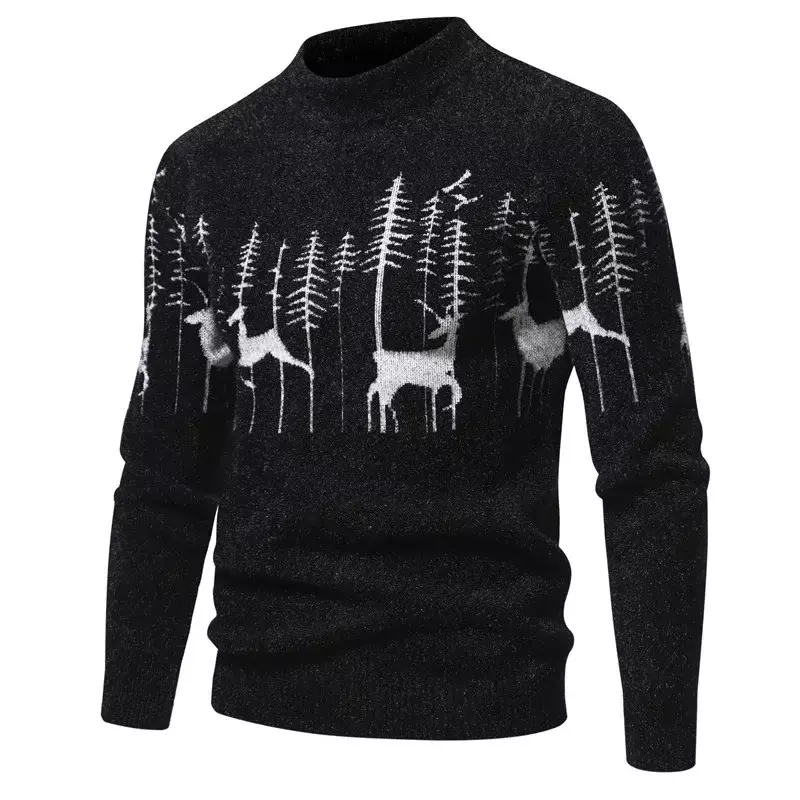 남성용 모조 밍크 스웨터, 부드럽고 편안한 패션, 따뜻한 니트 스웨터, 신상