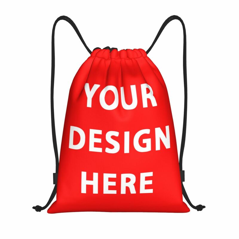 Custom Your Design Here Drawstring Bag for Training Yoga Backpacks Custom Customize Logo Letter Print Sports Gym Sackpack