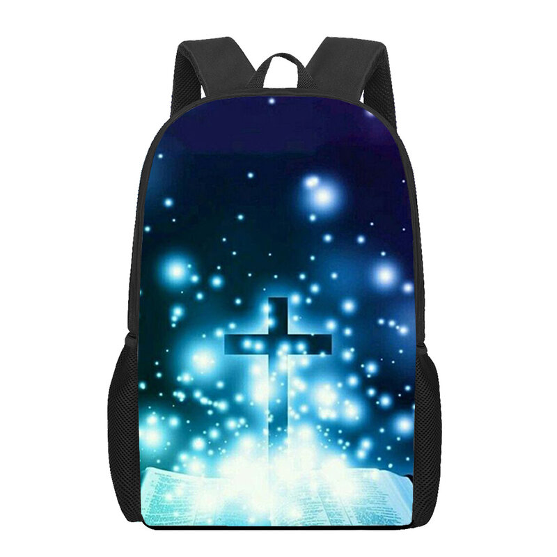 Cross 3D Print School Bag for Teenager Girls Primary Kids Backpack Book Bags Children Bookbag Satchel Large Capacity Backpack
