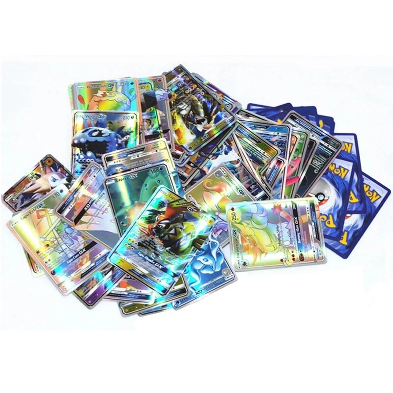 Kartu Pokemon 50-6/100 buah, kartu Pokemon 100VMAX 100GX 200 GX terlaris dalam pertempuran anak-anak versi Prancis Spanyol Game TOMY Pokemon