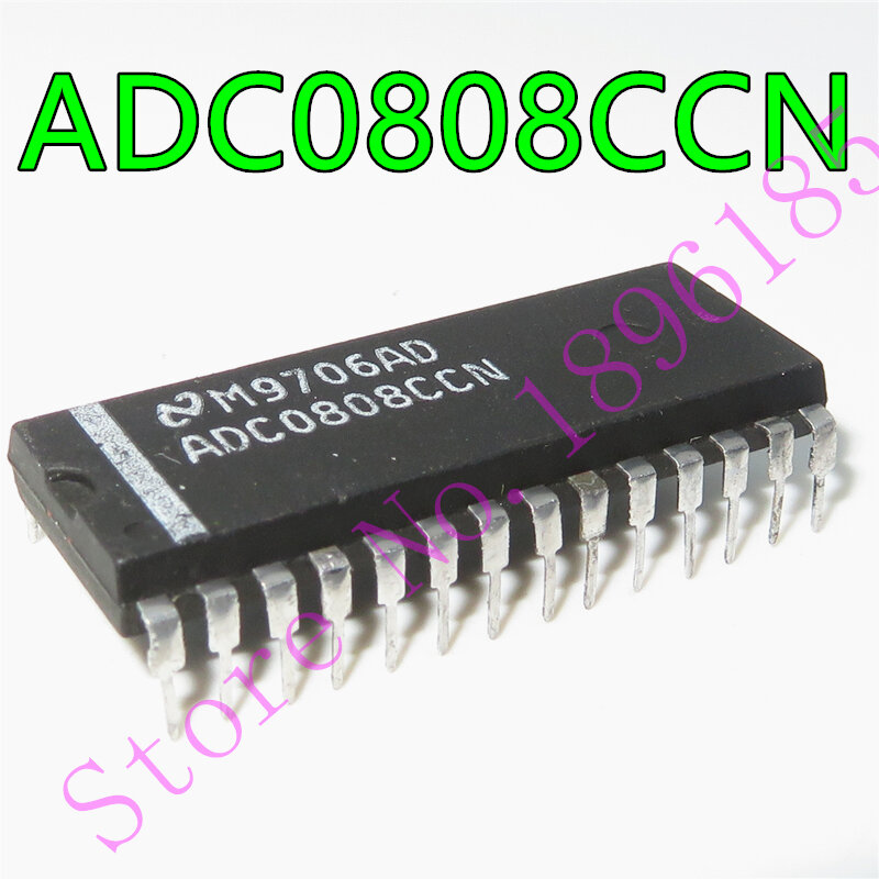 ADC0808 ADC0808CCN DIP-28 P Kompatibel dengan Konverter 8-Bit A/D dengan Multiplexer 8 Saluran