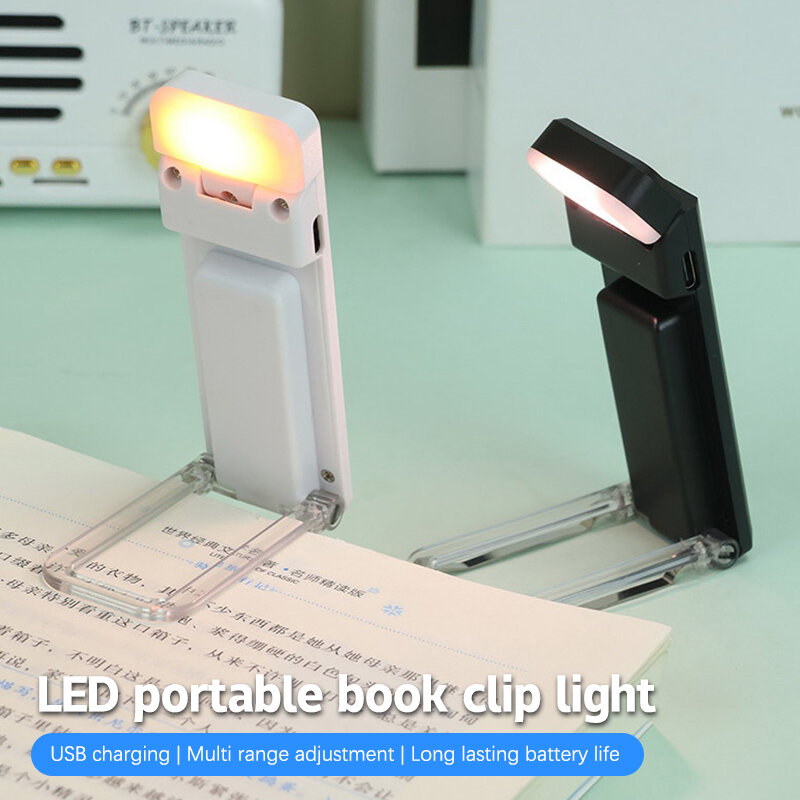 Flexible Portable Rechargeable Book Light Clip-on LED Reading Light For Reading At Night Adjustable Brightness Reading Light