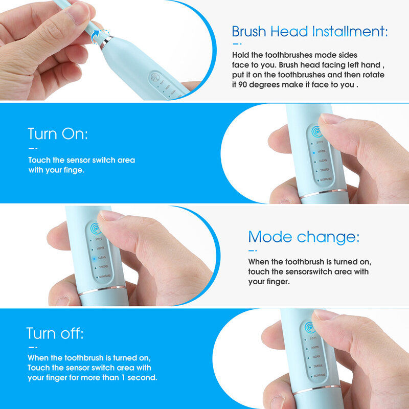 Nettoyeur de dents électrique sonique, charge Inductive étanche, dissolvant de tartre dentaire, élimination des taches, 5 Modes pour adulte