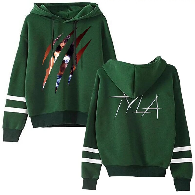 Tyla Scratch Pullover Hoodies Trekkoord Zakloze Parallelle Staven Sweatshirt Heren/Vrouwen Nw Fans Mode Pullover