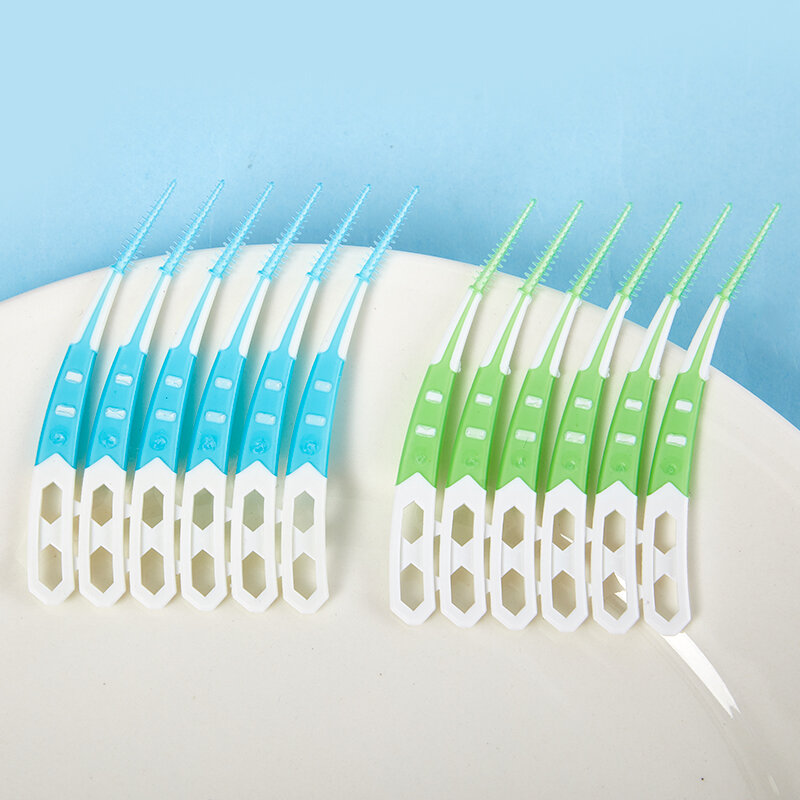 12 teile/schachtel Silikon Inter dental bürsten Zahnstocher Bürsten zwischen den Zähnen Silikon Zahnstocher mit Faden Mund reinigungs werkzeuge
