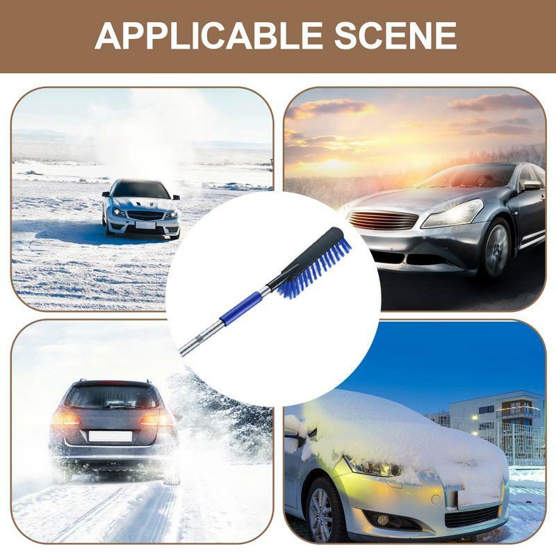 Snow Brush For Car Snow Removal For Cars 2-in-1 Nylon Brush Metal Brush Bar Snow Brush And Detachable Ice Scraper With Ergonomic