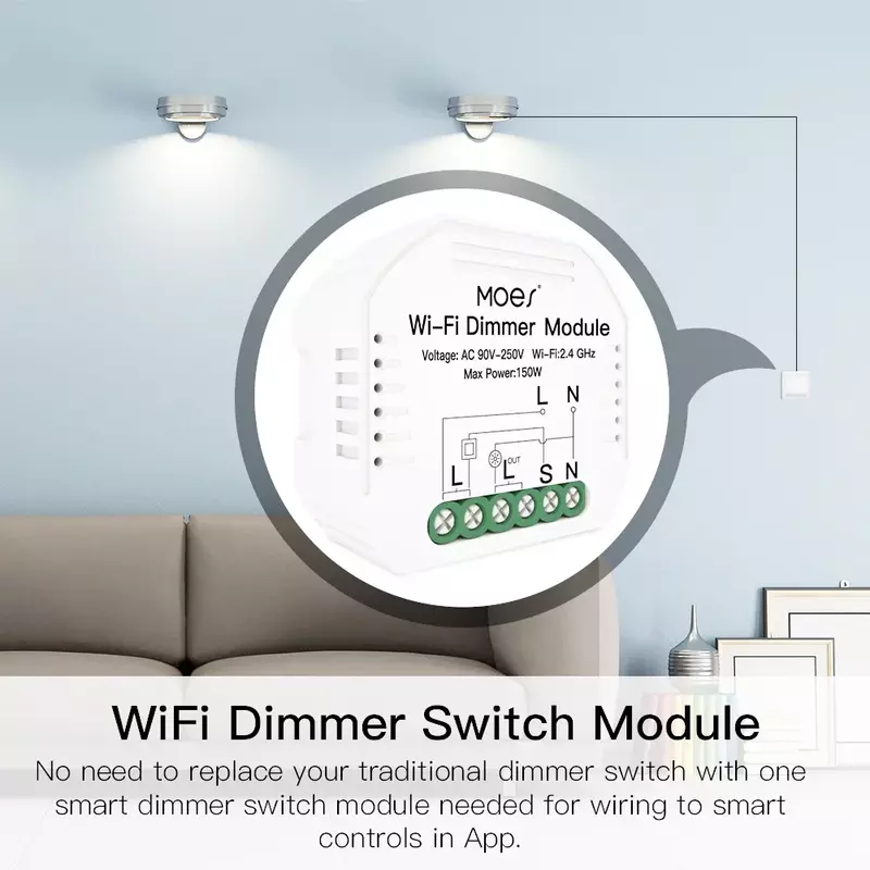 MOES Smart ZigBee WiFi Switch Module Dimmer Curtain Switch Smart Life App telecomando Alexa Google Home Voice Control