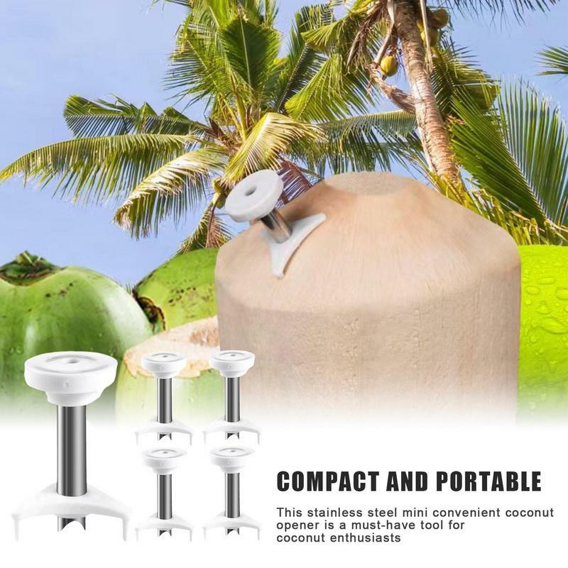 Coconut Opening Tool Pointed Stainless Steel Hole Puncher Portable Coconut Opener For Home Fruit Stores Ergonomic Coconut Tool