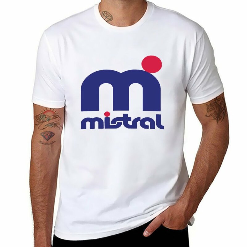 Camiseta con logotipo de Mistral para hombre, camisa negra, divertida, sublime, negra