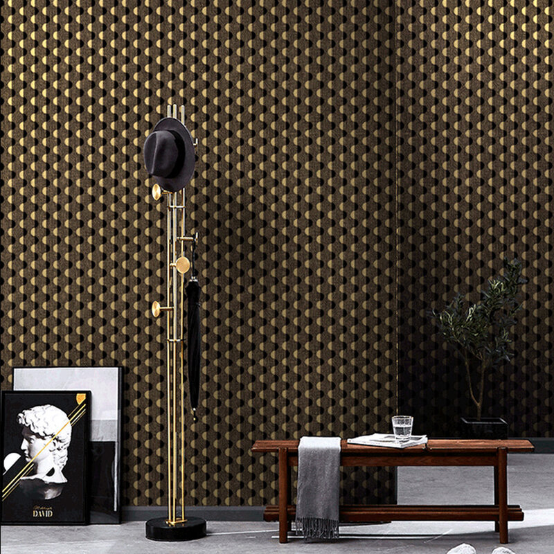 Europejska nowoczesna minimalistyczna ciemnobrązowa tapeta w kropki światło luksusowa sypialnia Tv do salonu tło w paski biała tapeta