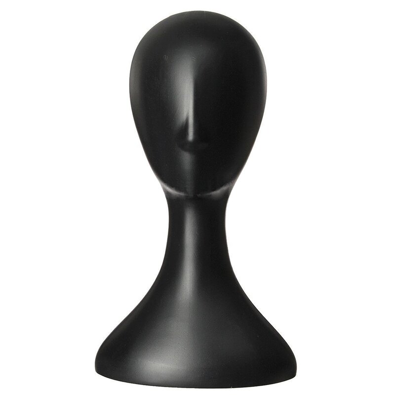 Peluca de plástico con cabeza alta para mujer, cabeza modelo femenina, color blanco y negro, 2 piezas