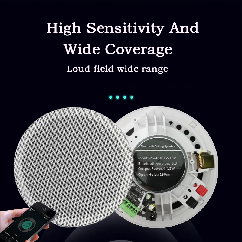 6inch 15W Active Ceiling Speaker Blue-tooth Waterproof Loudspeaker Built In Digital Class D Amplifier Smart Home Music Speakers