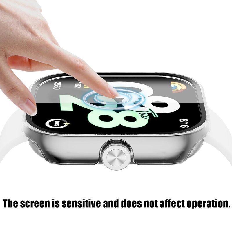 Casing kaca Tempered + casing, pelindung layar penutup untuk Xiaomi Redmi Watch 4 buah, aksesori aktif/Lite