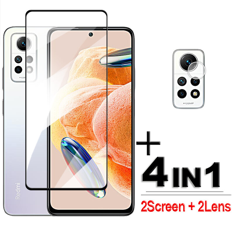 4in1 For Redmi Note 12 Pro 4G Glass Note 12 Pro Tempered Glass 2.5D Full Cover Screen Protector Redmi Note 12 Pro Film 6.67 inch