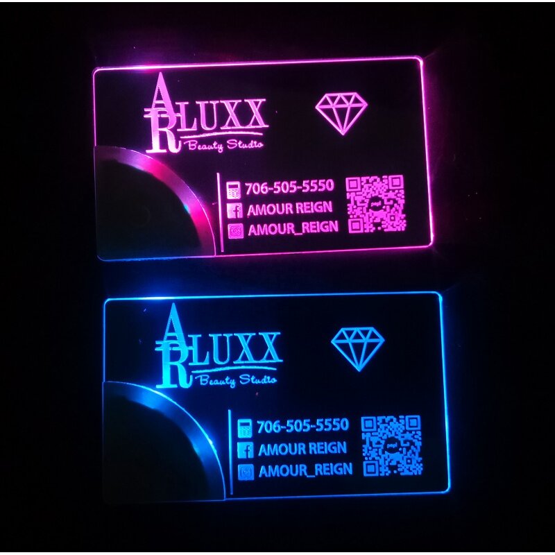 Customized product、LINLI 2024 NEW Luxury Business Card Custom Print LOGO Acrylic LED Name Cards Personalized Laser Engrave Uniqu