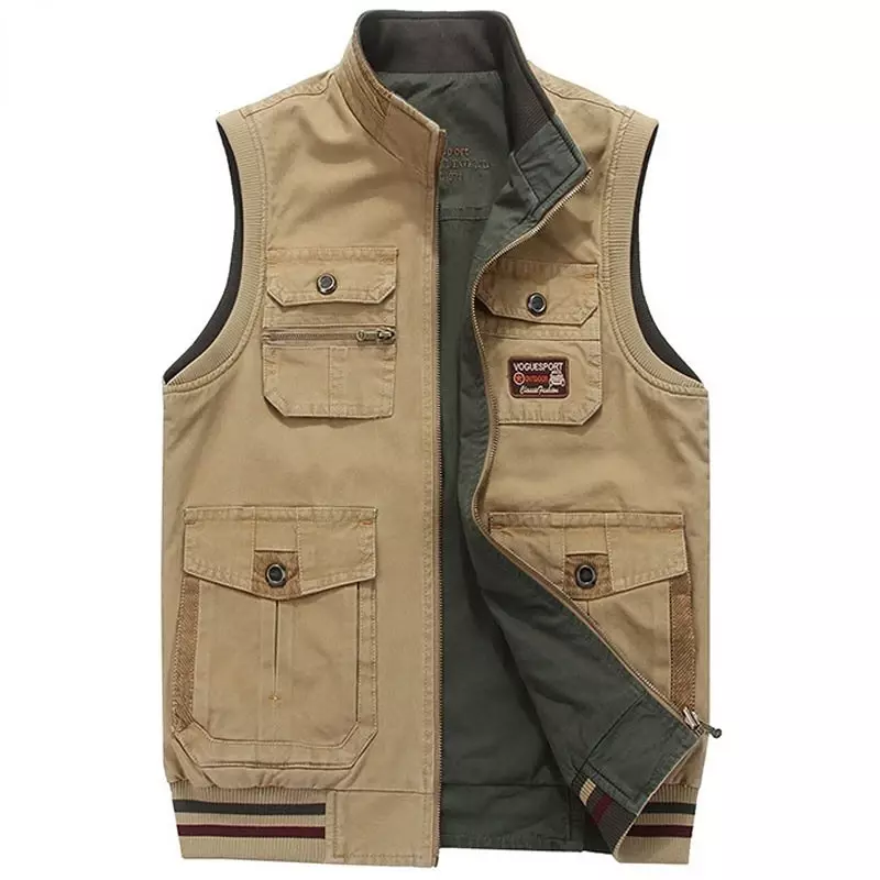 Men Retro CLothing Waistcoat Army Tactical Many Pockets Vest Sleeveless Jacket Plus Size 6XL 7XL 8XL 9XL big Male Travel Coat
