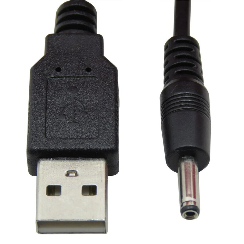 Cable de alimentación de 5 pies y 5V CC USB a CC 3,5mm x 1,35mm, conector adaptador de barril, enchufe de Cable de carga